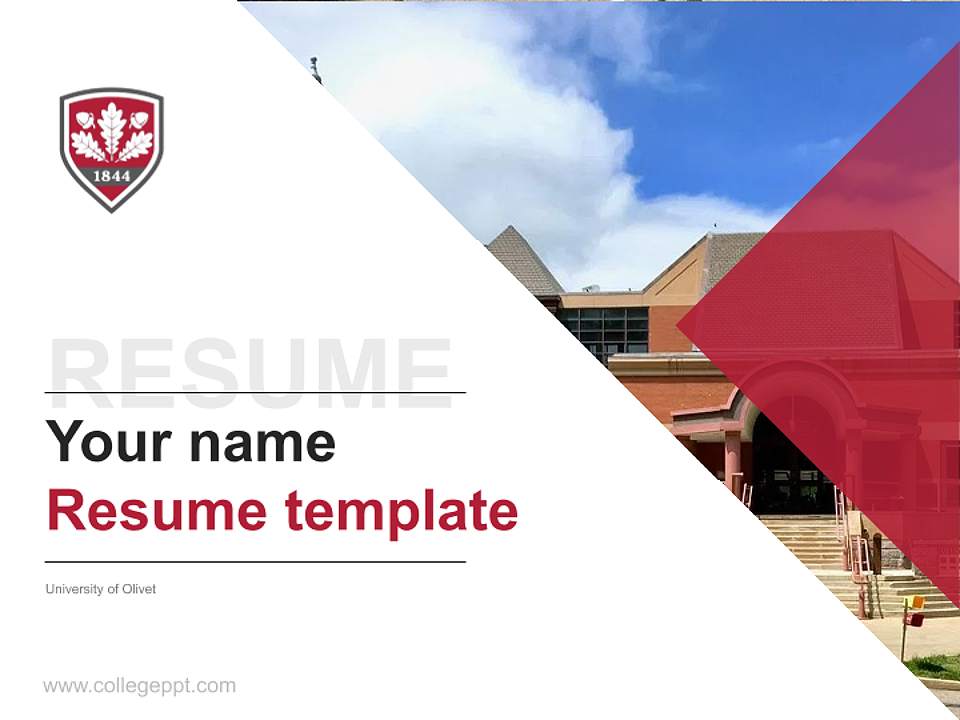University of Olivet Resume PPT Template4:3 ratio PPT effect preview image5
