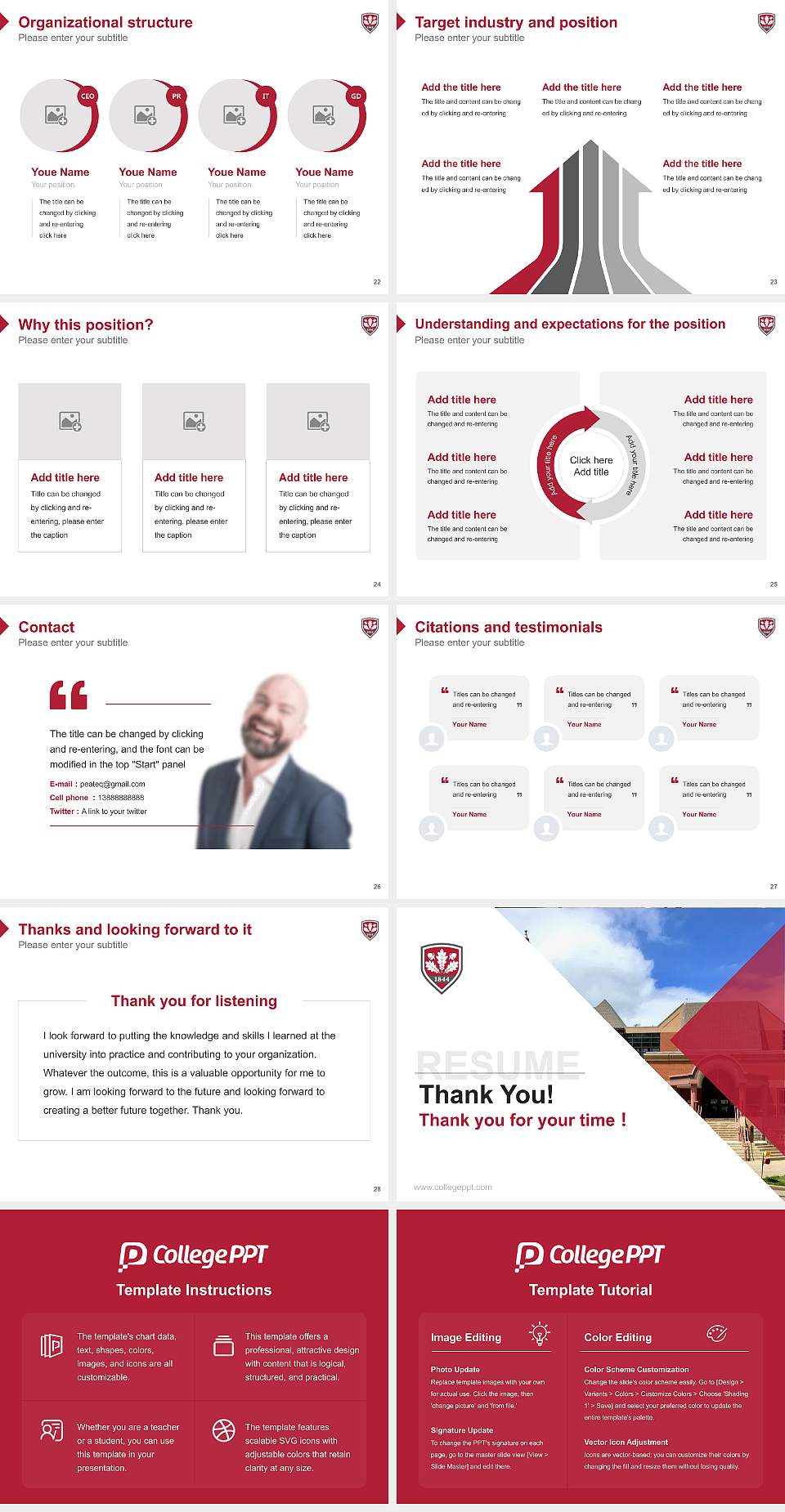 University of Olivet Resume PPT Template4:3 ratio PPT effect preview image4