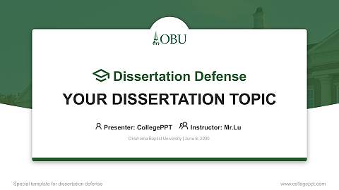 Oklahoma Baptist University Graduation Thesis Defense PPT Template