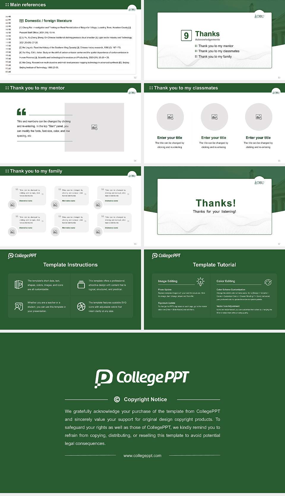 Oklahoma Baptist University Graduation Thesis Defense PPT Template16:9 ratio PPT effect preview image7
