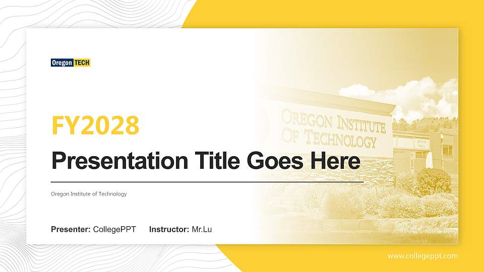 Oregon Institute of Technology Academic Presentation/Research Findings Report PPT Template16:9 ratio PPT effect preview image