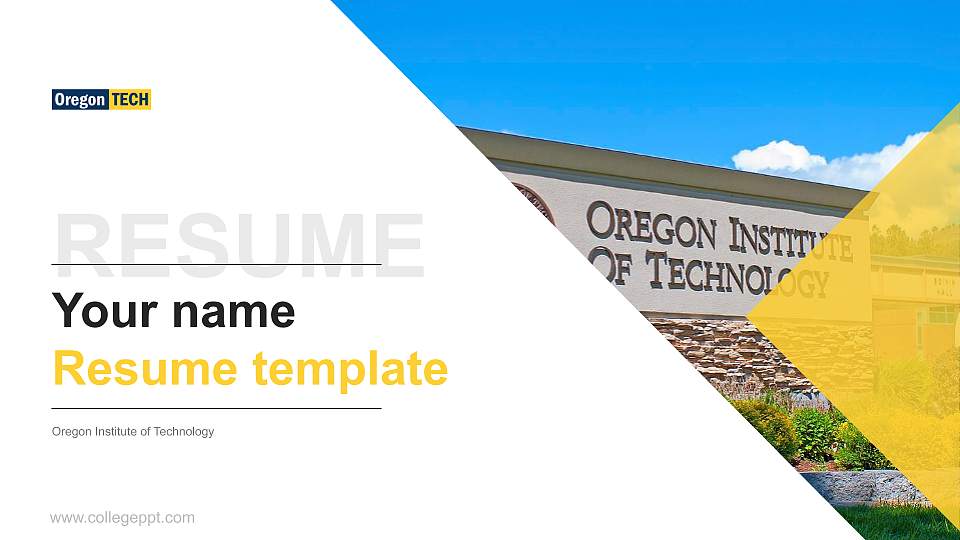 Oregon Institute of Technology Resume PPT Template16:9 ratio PPT effect preview image