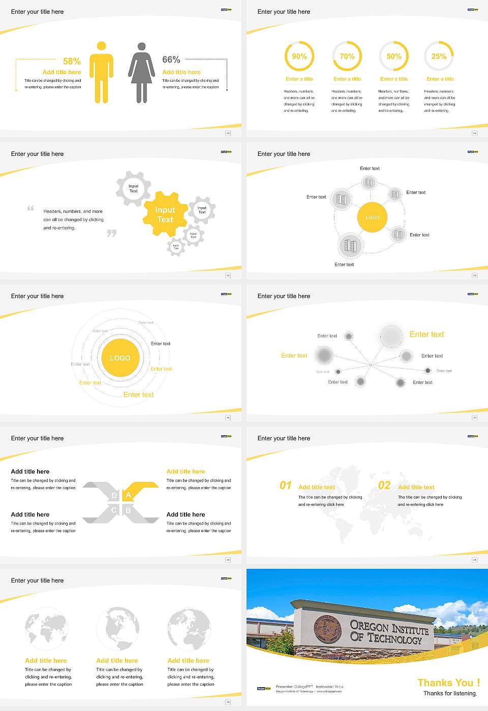 Oregon Institute of Technology Course/Courseware Creation PPT Template16:9 ratio PPT effect preview image4