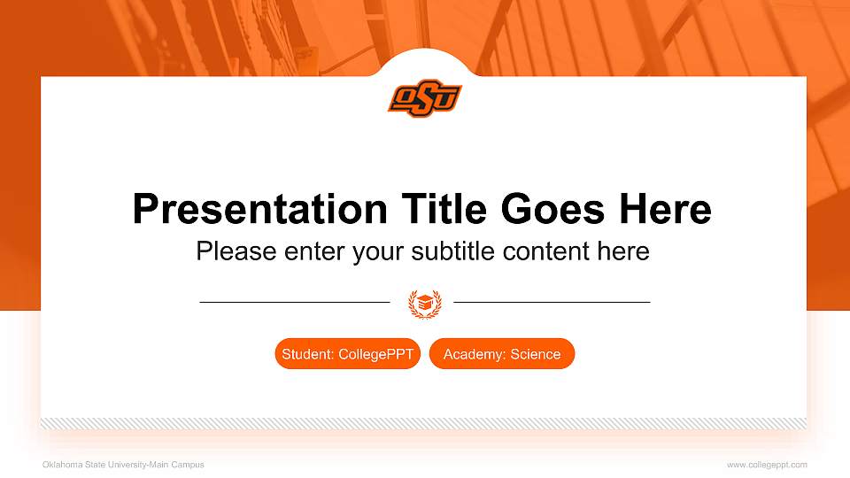 Oklahoma State University-Main Campus National Scholarship Defense PPT Template16:9 ratio PPT effect preview image