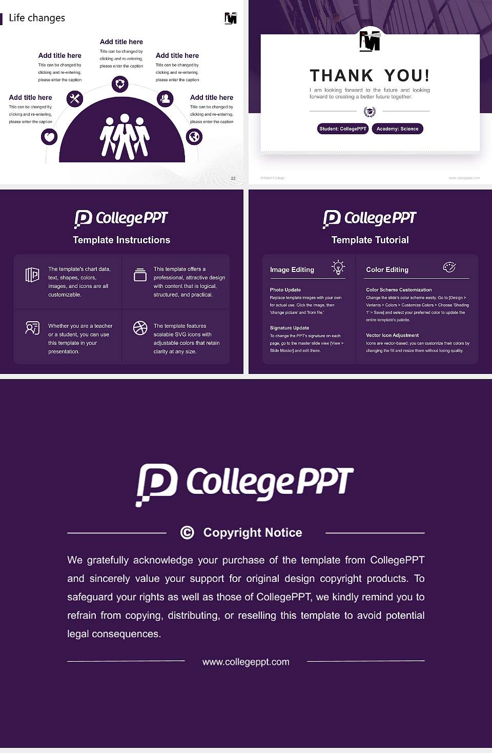 Mitchell College National Scholarship Defense PPT Template4:3 ratio PPT effect preview image4