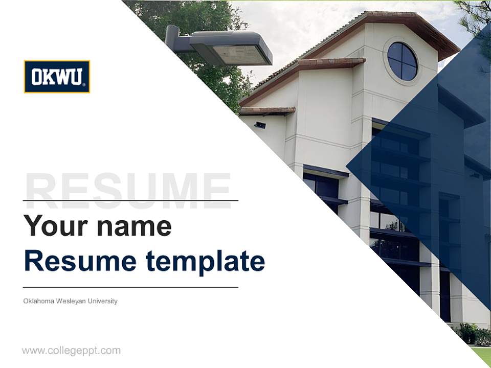 Oklahoma Wesleyan University Resume PPT Template4:3 ratio PPT effect preview image5