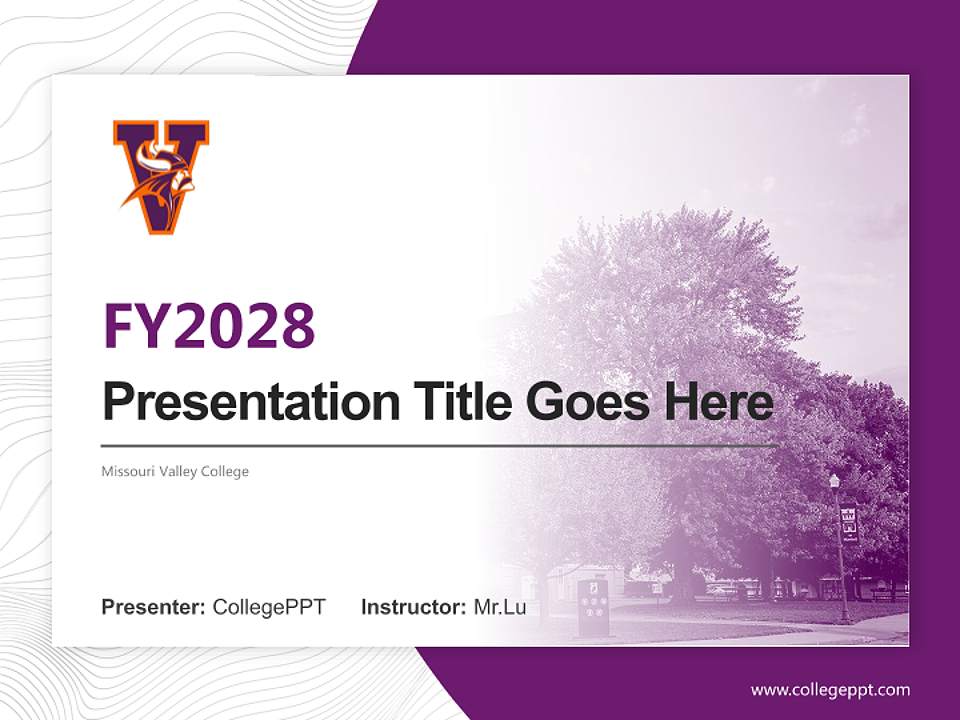 Missouri Valley College Academic Presentation/Research Findings Report PPT Template4:3 ratio PPT effect preview image5