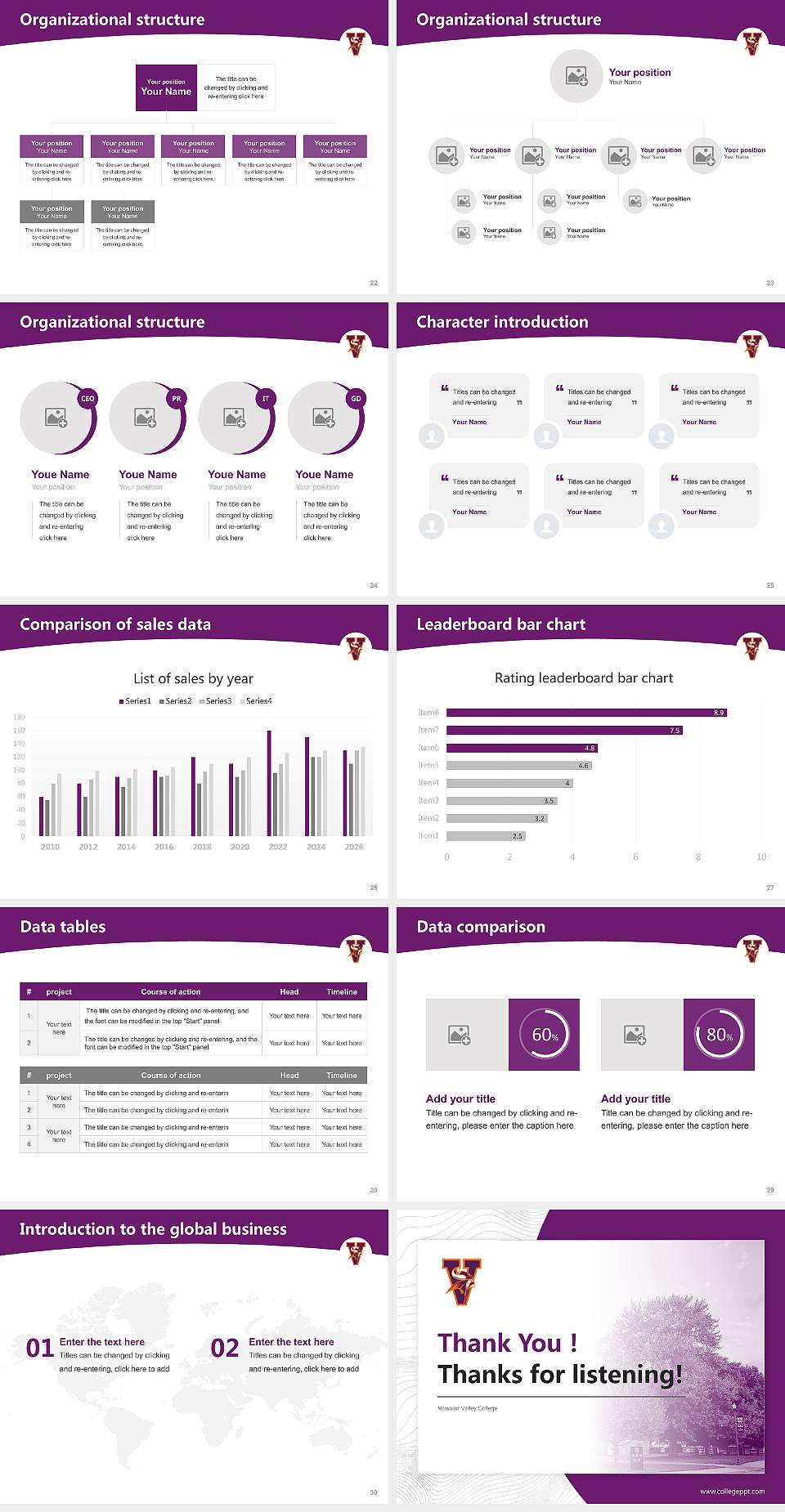 Missouri Valley College Academic Presentation/Research Findings Report PPT Template4:3 ratio PPT effect preview image4