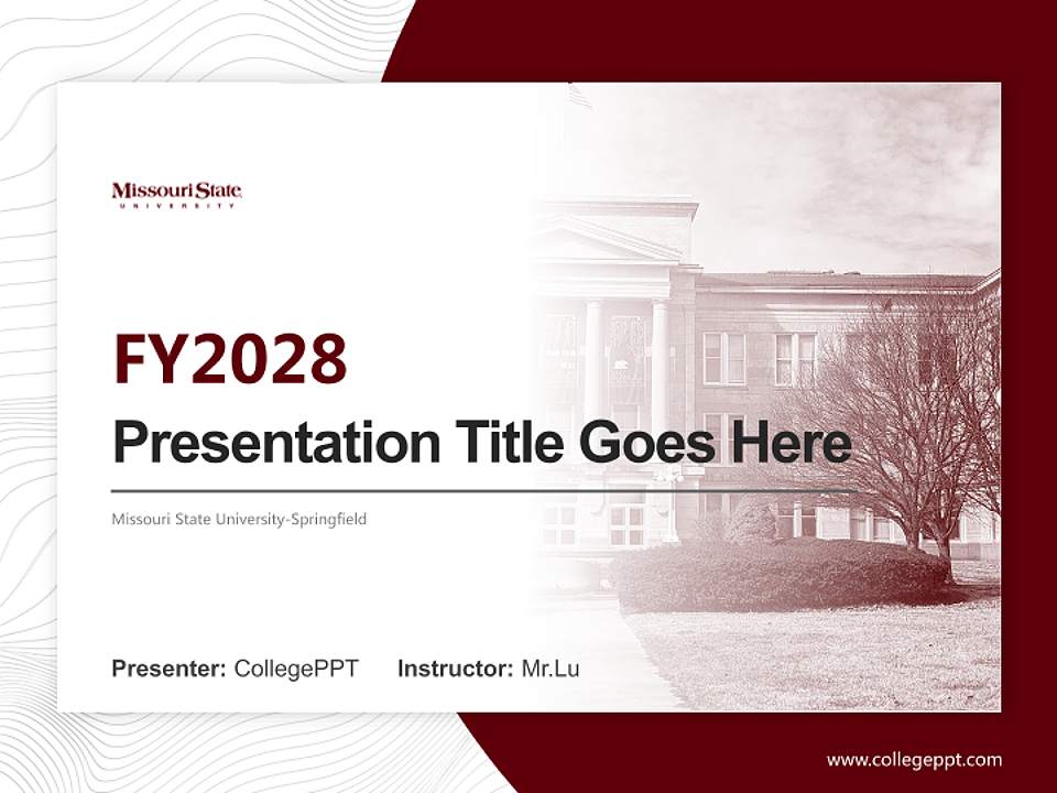 Missouri State University-Springfield Academic Presentation/Research Findings Report PPT Template4:3 ratio PPT effect preview image5