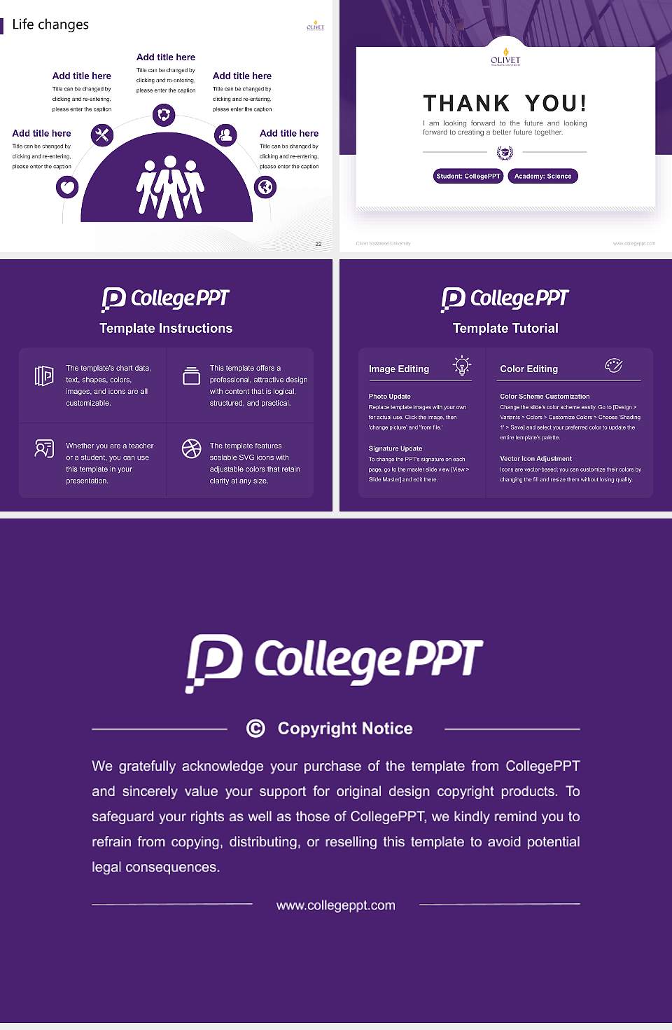 Olivet Nazarene University National Scholarship Defense PPT Template4:3 ratio PPT effect preview image4