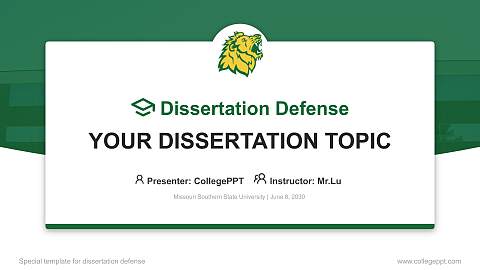 Missouri Southern State University Graduation Thesis Defense PPT Template