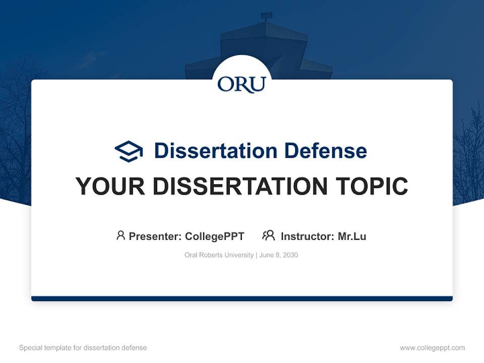 Oral Roberts University Graduation Thesis Defense PPT Template4:3 ratio PPT effect preview image7
