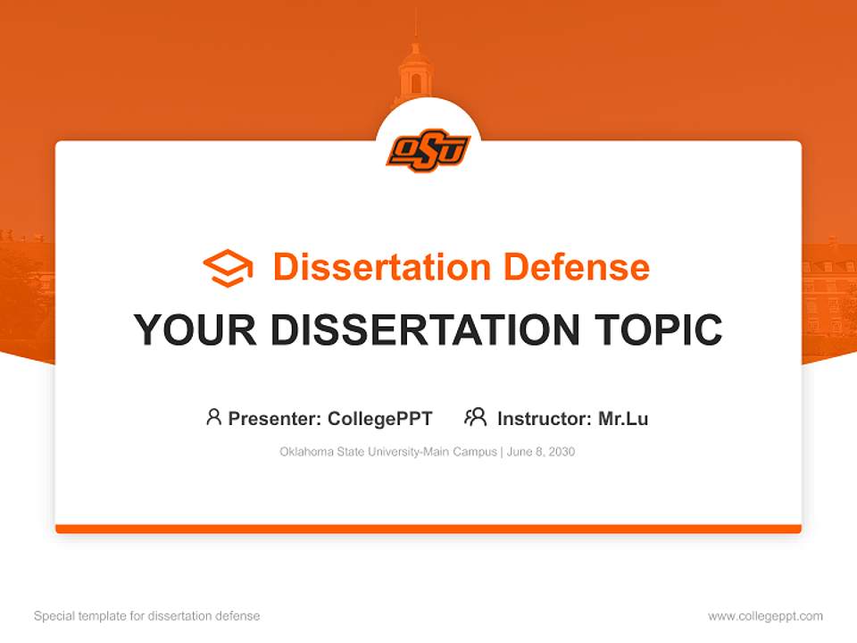 Oklahoma State University-Main Campus Graduation Thesis Defense PPT Template4:3 ratio PPT effect preview image7