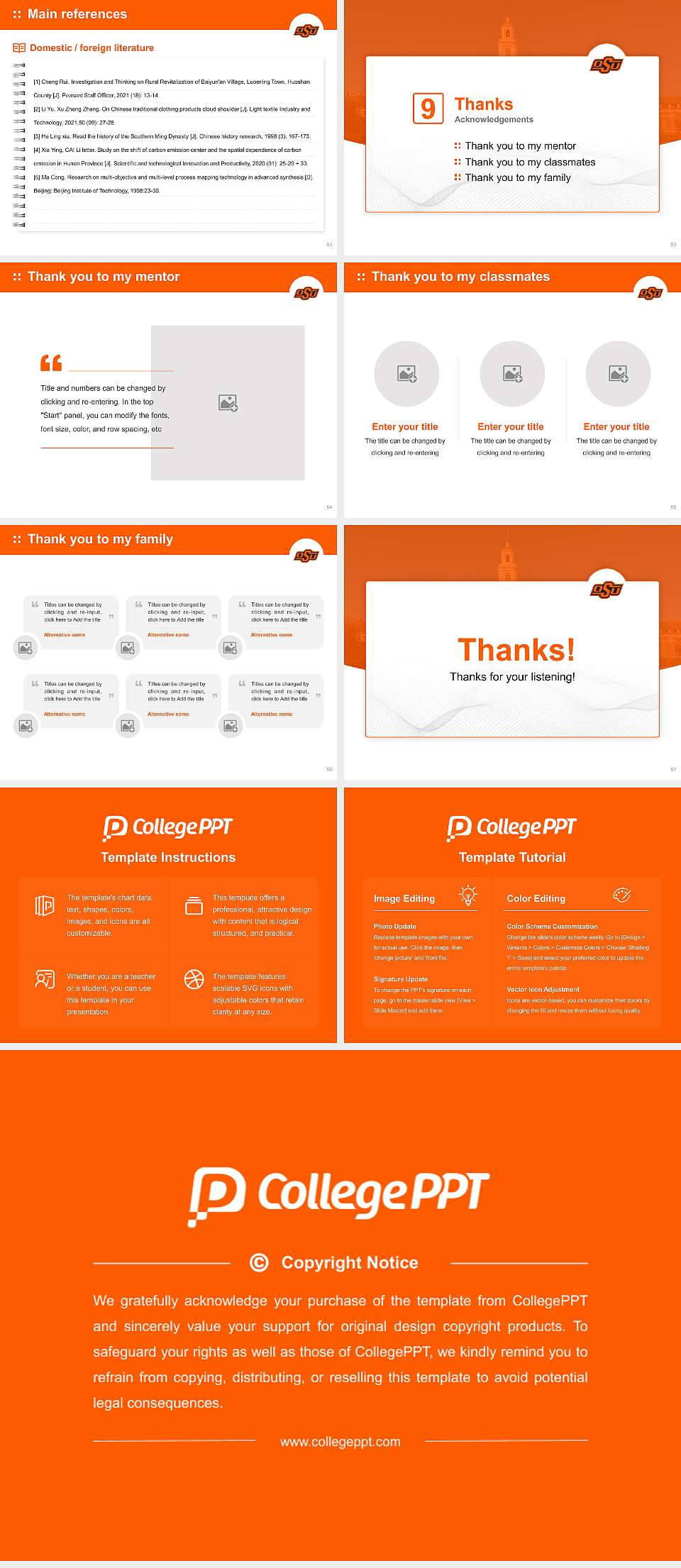 Oklahoma State University-Main Campus Graduation Thesis Defense PPT Template4:3 ratio PPT effect preview image7