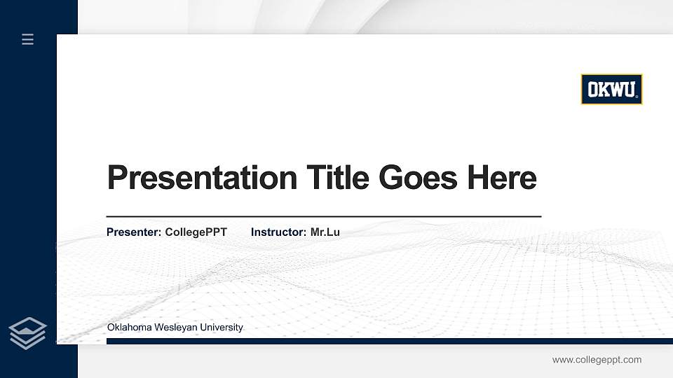 Oklahoma Wesleyan University Thesis Proposal/Graduation Defense PPT Template16:9 ratio PPT effect preview image