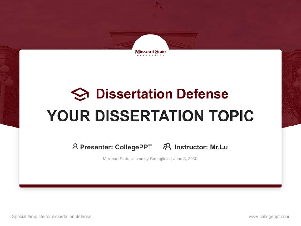 Missouri State University-Springfield Graduation Thesis Defense PPT Template4:3 ratio PPT effect preview image7