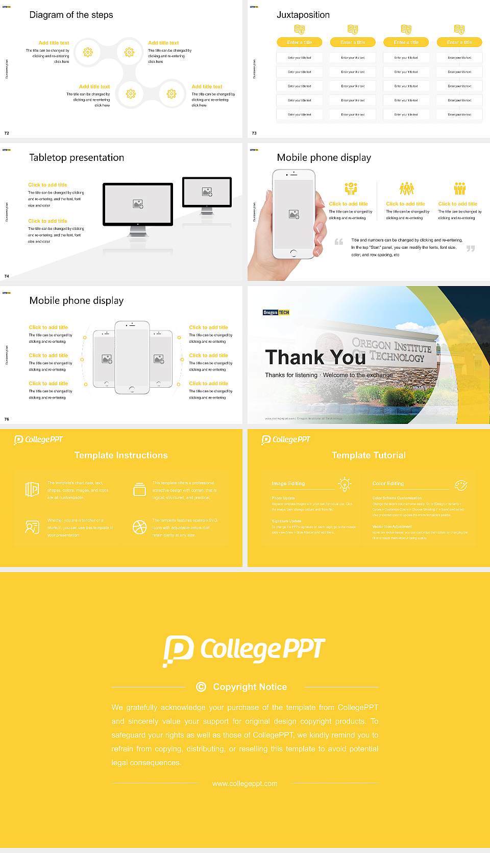 Oregon Institute of Technology Competition/Entrepreneurship Contest PPT Template16:9 ratio PPT effect preview image9