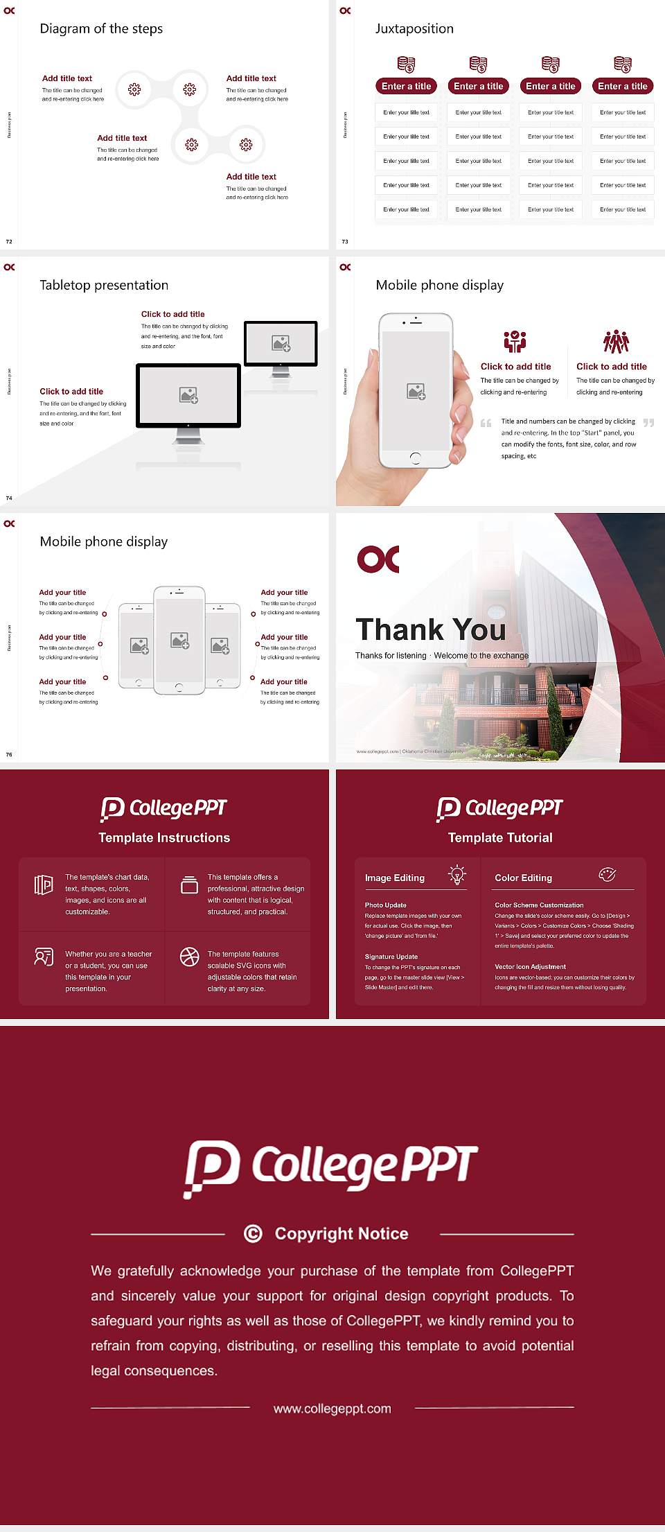 Oklahoma Christian University Competition/Entrepreneurship Contest PPT Template4:3 ratio PPT effect preview image9