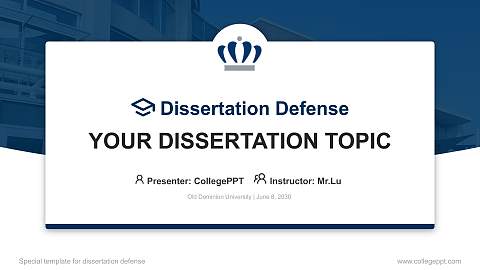Old Dominion University Graduation Thesis Defense PPT Template