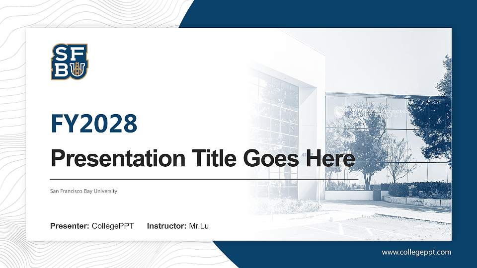 San Francisco Bay University Academic Presentation/Research Findings Report PPT Template16:9 ratio PPT effect preview image