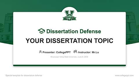 Mississippi Valley State University Graduation Thesis Defense PPT Template