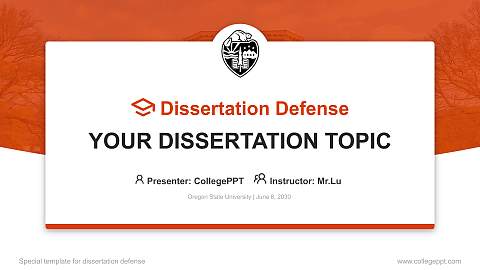 Oregon State University Graduation Thesis Defense PPT Template