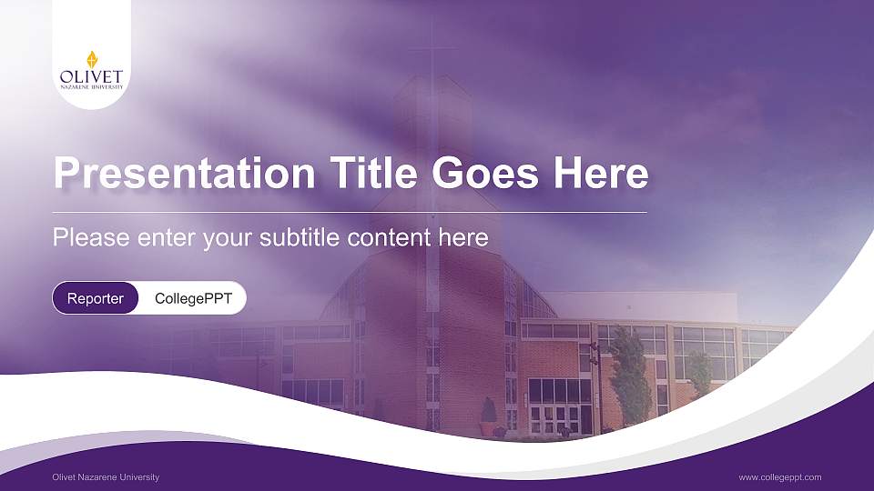 Olivet Nazarene University Lecture Sharing and Networking Event PPT Template16:9 ratio PPT effect preview image