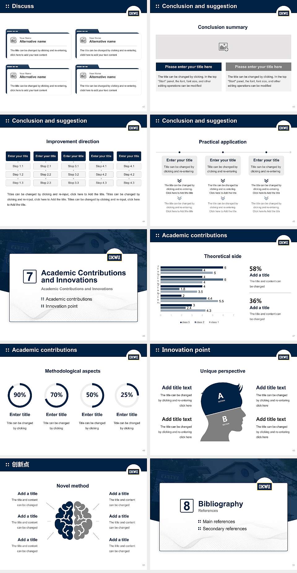 Oklahoma Wesleyan University Graduation Thesis Defense PPT Template4:3 ratio PPT effect preview image6
