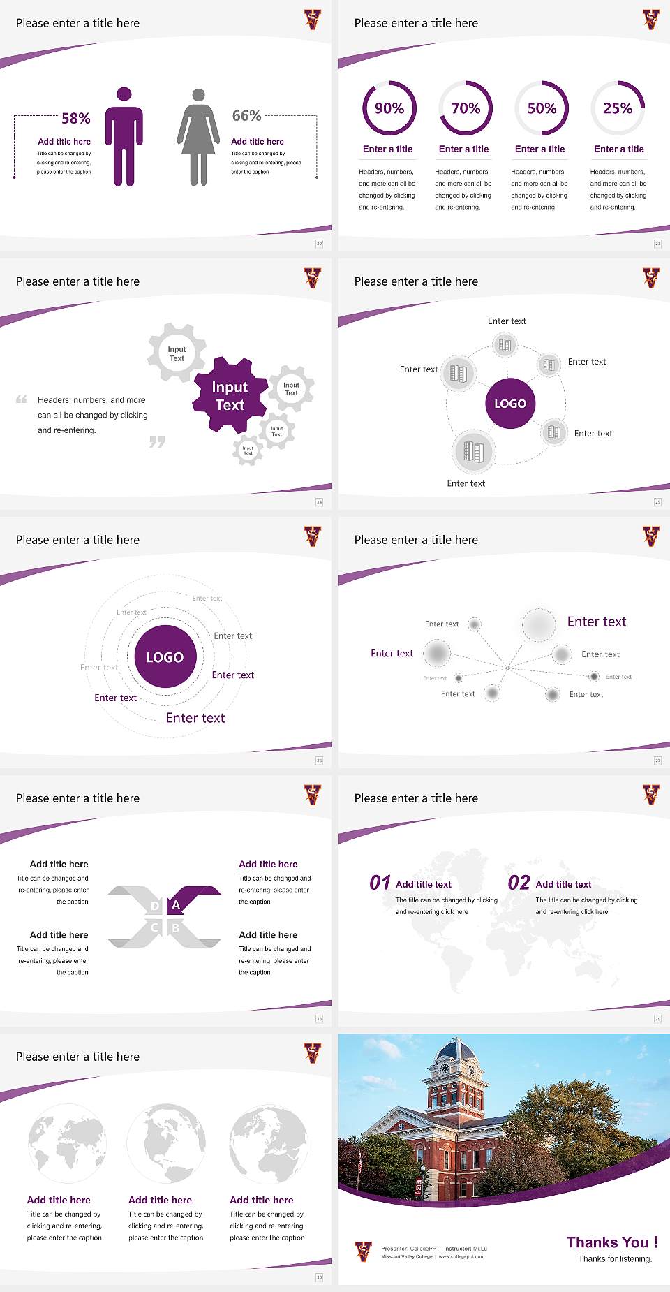 Missouri Valley College Course/Courseware Creation PPT Template4:3 ratio PPT effect preview image4