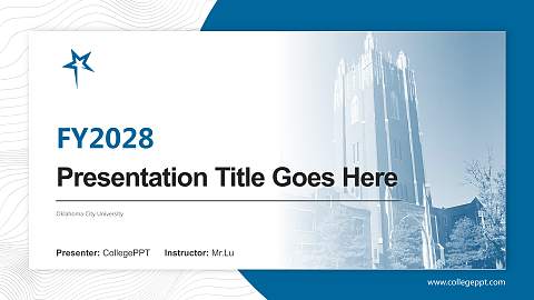 Oklahoma City University Academic Presentation/Research Findings Report PPT Template