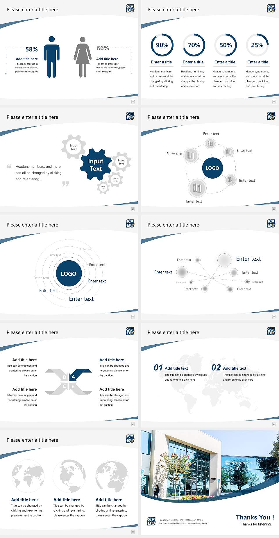San Francisco Bay University Course/Courseware Creation PPT Template4:3 ratio PPT effect preview image4