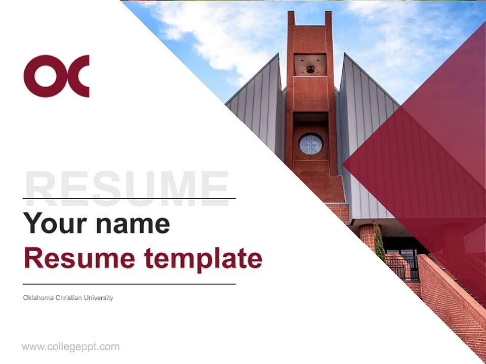 Oklahoma Christian University Resume PPT Template4:3 ratio PPT effect preview image5
