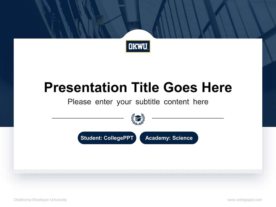 Oklahoma Wesleyan University National Scholarship Defense PPT Template4:3 ratio PPT effect preview image4