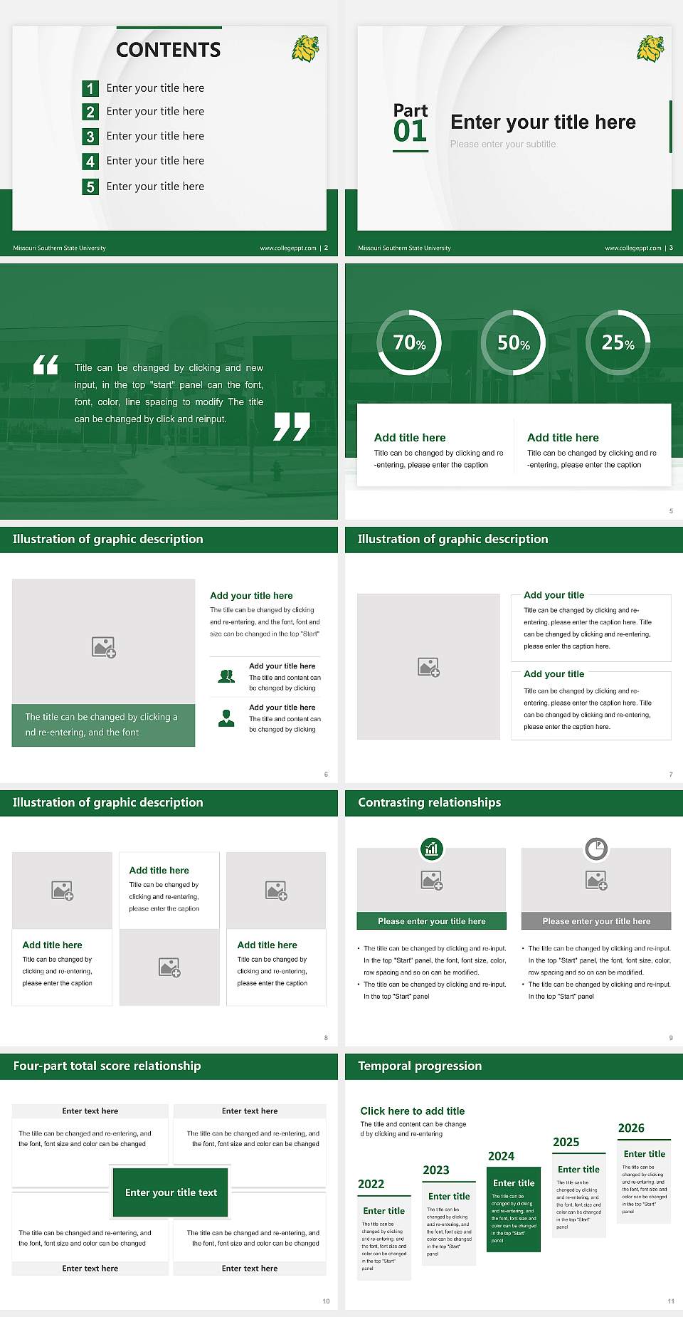 Missouri Southern State University Thesis Proposal/Graduation Defense PPT Template4:3 ratio PPT effect preview image2
