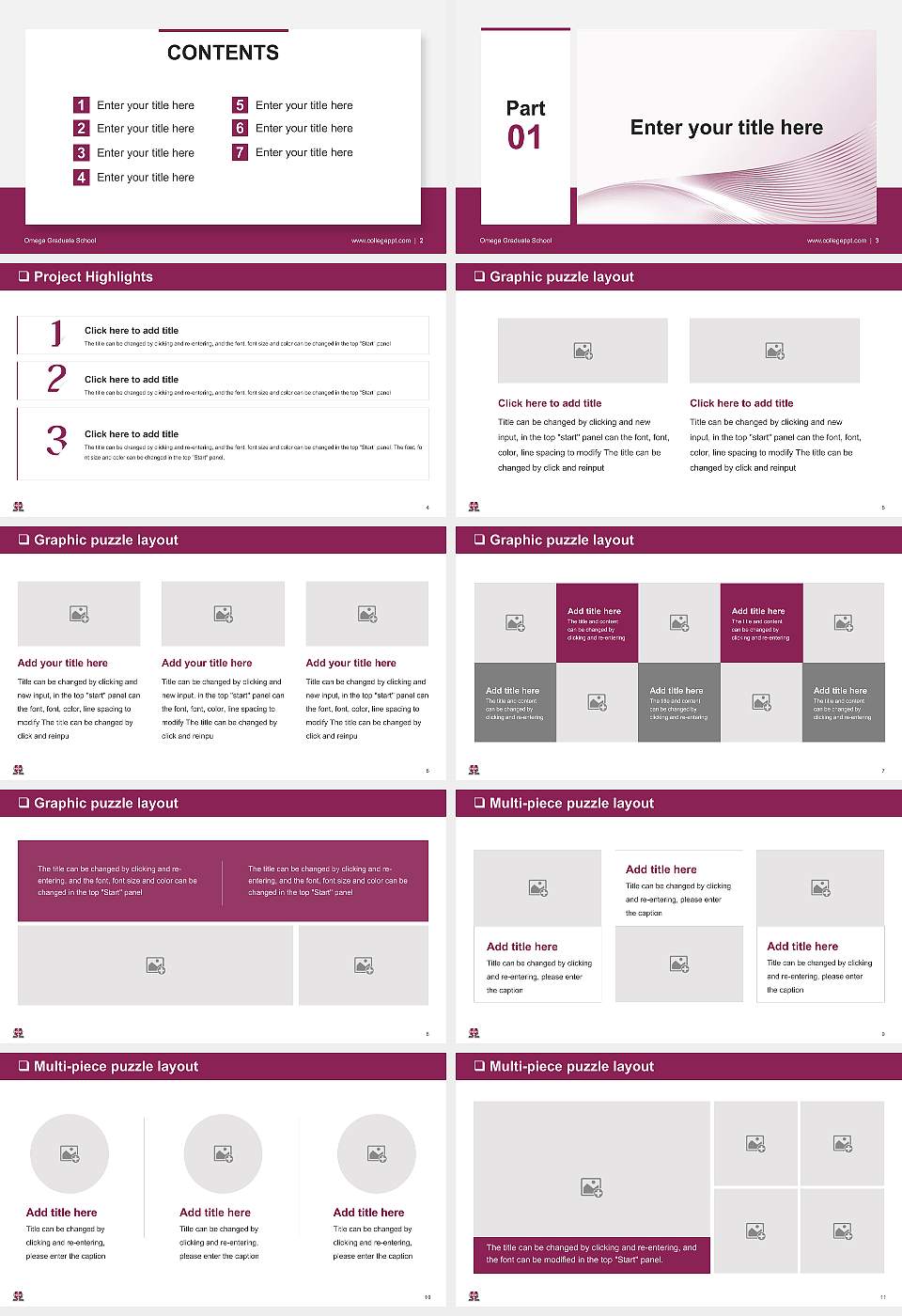 Omega Graduate School General Purpose PPT Template16:9 ratio PPT effect preview image2