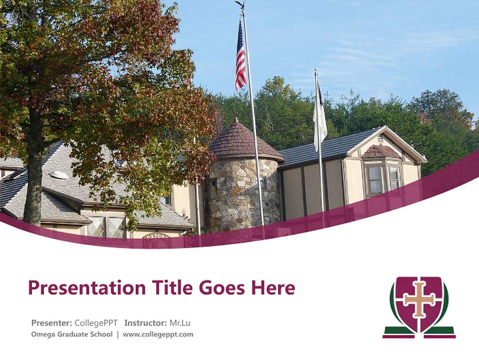 Omega Graduate School Course/Courseware Creation PPT Template4:3 ratio PPT effect preview image5