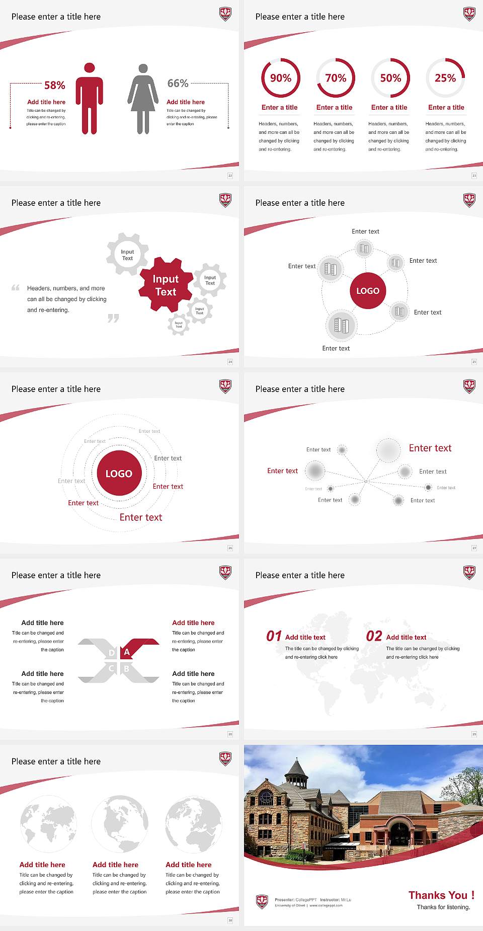 University of Olivet Course/Courseware Creation PPT Template4:3 ratio PPT effect preview image4