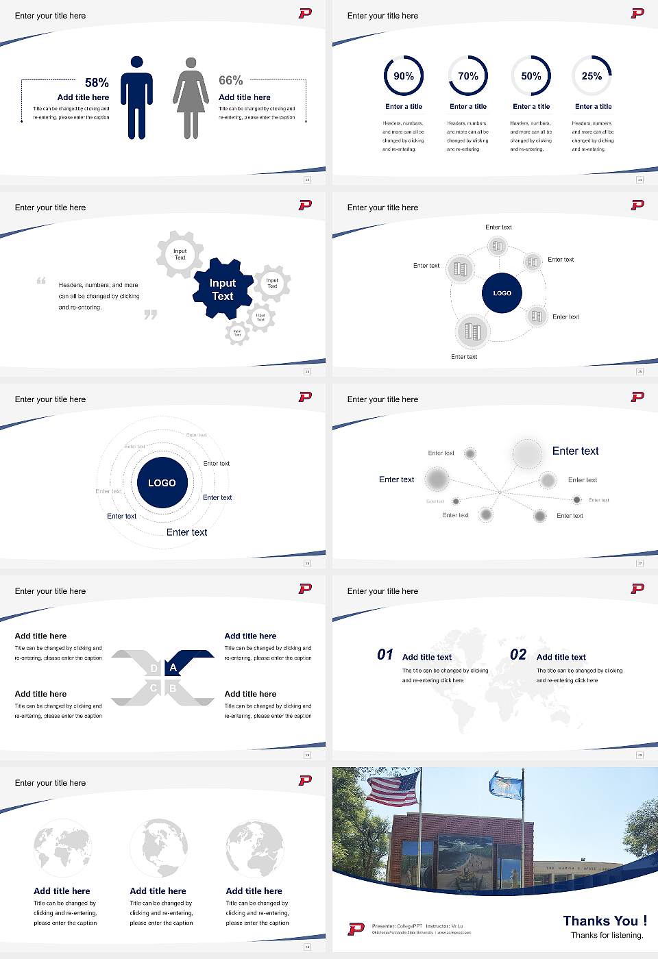 Oklahoma Panhandle State University Course/Courseware Creation PPT Template16:9 ratio PPT effect preview image4