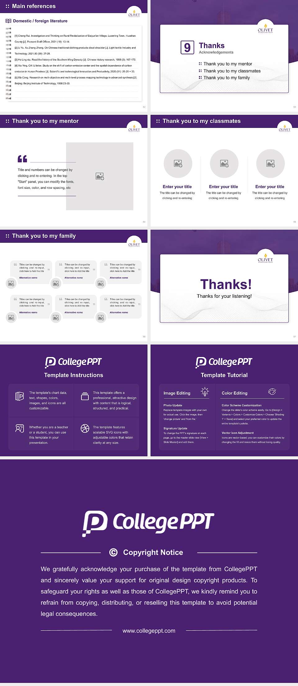 Olivet Nazarene University Graduation Thesis Defense PPT Template4:3 ratio PPT effect preview image7