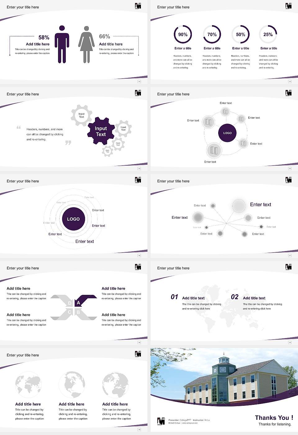 Mitchell College Course/Courseware Creation PPT Template16:9 ratio PPT effect preview image4