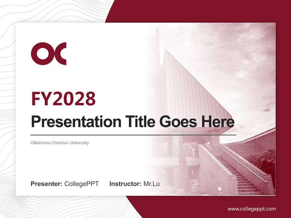 Oklahoma Christian University Academic Presentation/Research Findings Report PPT Template4:3 ratio PPT effect preview image5