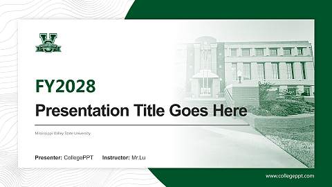 Mississippi Valley State University Academic Presentation/Research Findings Report PPT Template