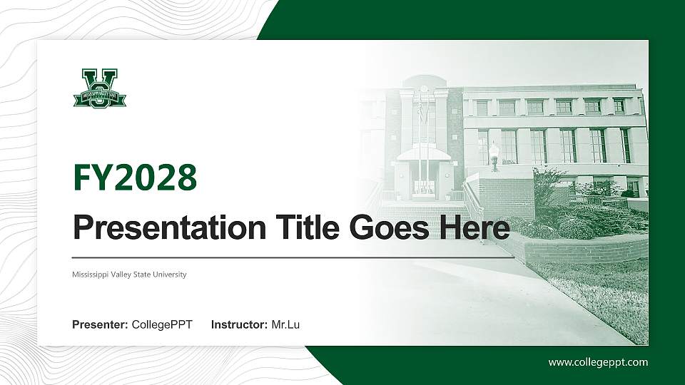 Mississippi Valley State University Academic Presentation/Research Findings Report PPT Template16:9 ratio PPT effect preview image