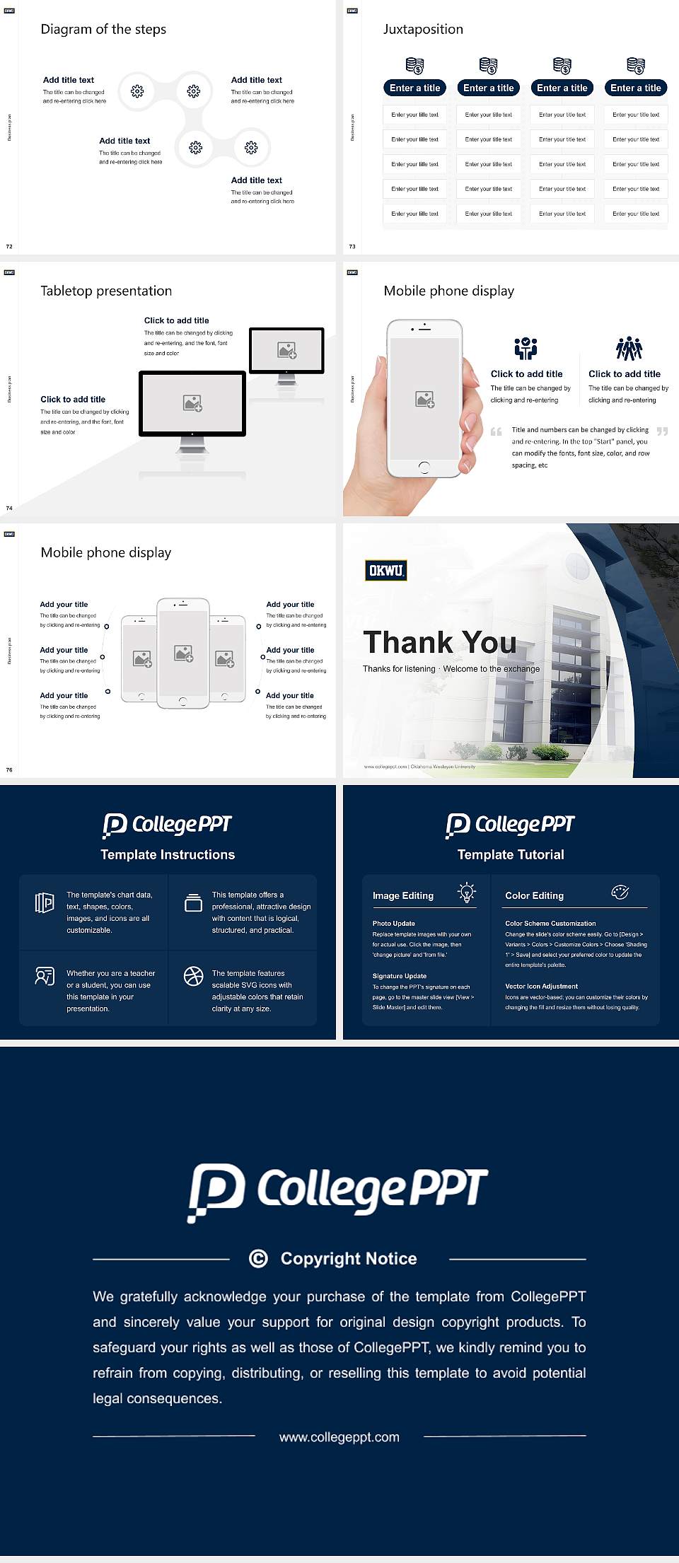 Oklahoma Wesleyan University Competition/Entrepreneurship Contest PPT Template4:3 ratio PPT effect preview image9