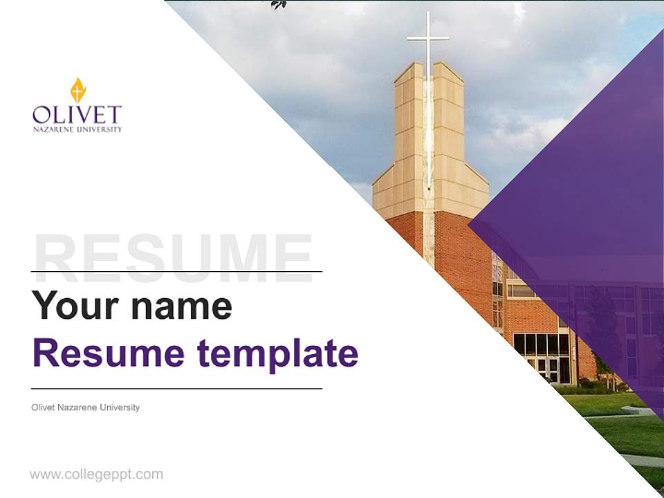 Olivet Nazarene University Resume PPT Template4:3 ratio PPT effect preview image5