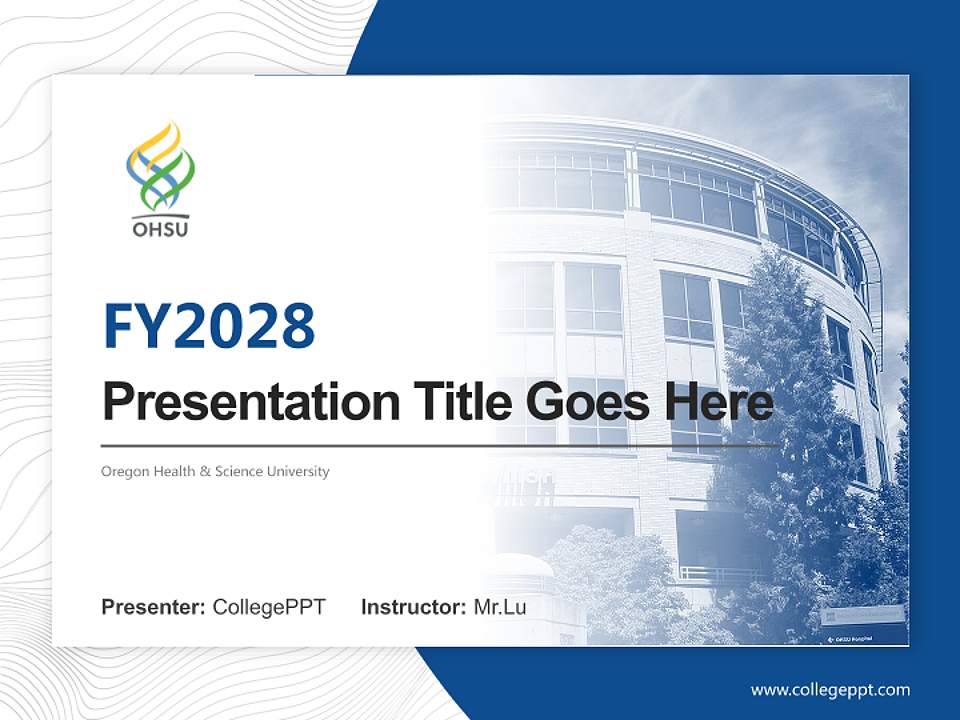 Oregon Health & Science University Academic Presentation/Research Findings Report PPT Template4:3 ratio PPT effect preview image5