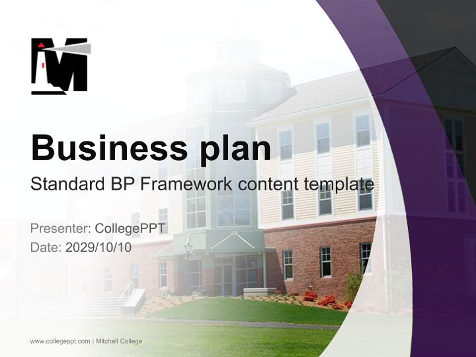 Mitchell College Competition/Entrepreneurship Contest PPT Template4:3 ratio PPT effect preview image9