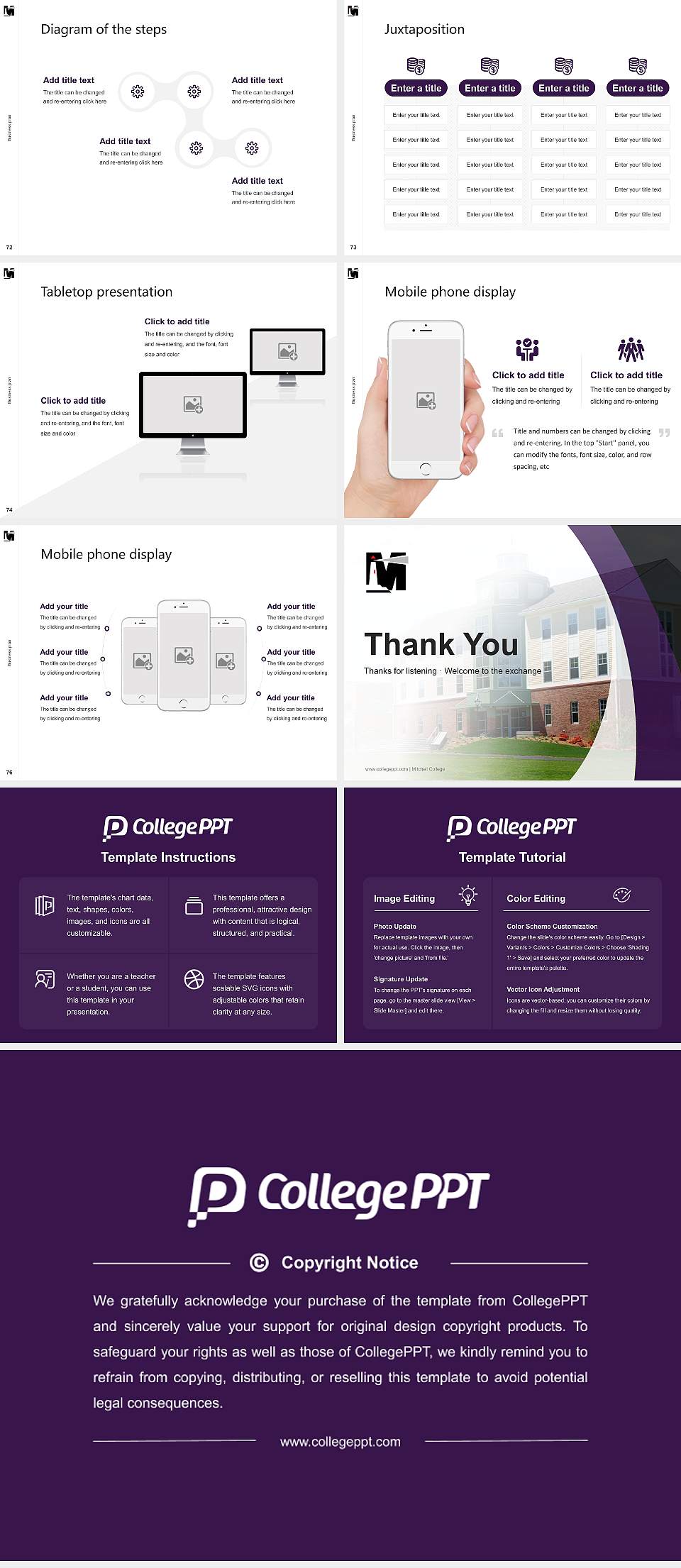 Mitchell College Competition/Entrepreneurship Contest PPT Template4:3 ratio PPT effect preview image9