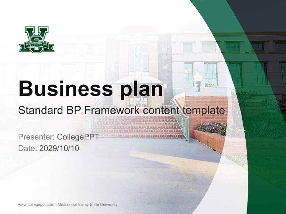 Mississippi Valley State University Competition/Entrepreneurship Contest PPT Template4:3 ratio PPT effect preview image9