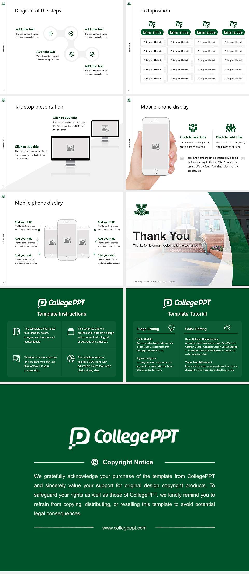 Mississippi Valley State University Competition/Entrepreneurship Contest PPT Template4:3 ratio PPT effect preview image9